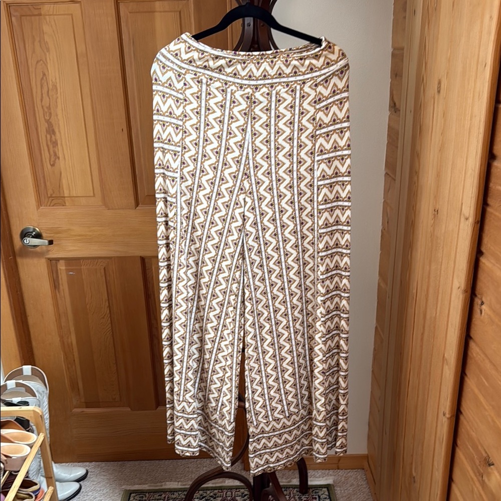 FARM Rio Cream and Brown Wide Leg Jumpsuit